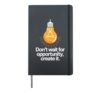 Dont Wait For Opportunity Create It Motivation Quote Hardcover Journal, Black