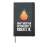 Dont Wait For Opportunity Create It Motivation Quote Hardcover Journal, Black