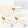 Doodlream 50Pcs Blank Gift Certificates Gold Bow 11.8" x 3.9"
