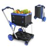 Double-Decker Folding Cart, 200 LBS Utility Shopping Trolley