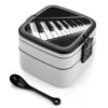 Double-Layer Bento Box for Adults,Stackable Lunch Box with Spoon And Handle