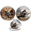 Double-Sided Skull Pianist Coin, Whiskey Cigar Bar