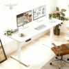 Double Beam Single Motor 55" Electric Standing Desk Height Adjustable Desk for Home and Office Desk Frame with Sliced Board