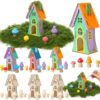 DoubleFill Fairy House Kit, Wood Craft, 6 Sets, Princess Castle Style