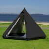 Double Layer Camping Tipi Tent - Adult Teepee Yurt for Outdoor Hiking & Hunting - 2 Person Waterproof Shelter for Camping Adventures