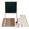 Double Sided Kids Art Easel Wooden Whiteboard and Chalkboard Magnetic Drawing Board for Children and Students