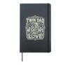 Double Twin Dad Of Twins Pregnancy Fathers Day Hardcover Journal, Black