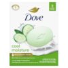 Dove Cool Moisture Beauty Bar Soap, Refreshing Cleanser, 8 Count 3.75 oz (Pack of 9)
