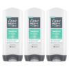 Dove Men+Care 3-in-1 Body, Face & Hair Wash Hydrating Sensitive Provides 24 Hour Nourishment with Clean and Calm Scent of Fresh Mint and Cedar Body Wash for Men, 400ml Pack of 3