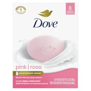 Dove Pink Rosa Beauty Bar Soap 8 Count, Cleanser, 3.75 oz I beauty bar (Pack of 9)