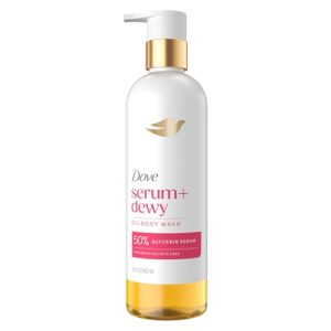 Dove Serum+ Shower Oil Body Wash Dewy, Coconut & Geranium Oil, 15.3 fl oz