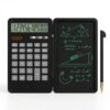 DPEDUAI Calculator with Writing Pad,12-Digit LCD Display, Dual Power Solar + Coin Cell,1-Yr Battery Life Silicone Keys for Comfort Lightweight Portable for Students/Engineers/Professionals (Black)