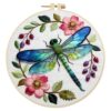 Dragonfly Floral DIY Stamped Embroidery Kit for Beginners with Embroidery