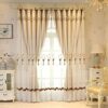 Drape Curtains Nordic Style Double Layer for Living Room Keep Warm Draperies Cold Resistance for Bedroom Blackout Grommet Window Curtain-C W260cm X L270cm (A W350cm X L270cm)