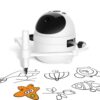 Drawing Robot Toys Painting Kit for Kids, Toddler Toys Birthday Gifts for 3-10 Girl Boy, Electronic Learning Toys with Intelligent Sensing 150 Cards, Interactive Painting Toy Set (White)