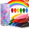 DreamCandy Rocket and Fish-Shaped Crayons,18PCS Non Toxic Washable Toddler Crayons for Kids and Toddlers,Art Supplies Drawing Coloring Crayon Set,Gift for Girls and Boys,Back to School