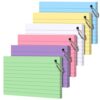 DreamDove Lined Colored Index Cards 3"x5" 300 pcs Flash for Study Flashcards, Double-Sided Ruled Note Neon Colorful Small Cute Notecards Flashcards College, Office Home Organization(6pcs-Lined)
