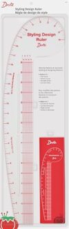 Dritz Styling Design Ruler, Curved and Straight Edge, Clear