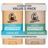 Dr. Squatch Natural Men’s Deodorant – Aluminum Free Natural Deodorant Men with Charcoal & Postbiotics for 72-Hour Odor Protection – Coastal Mist, 2.65oz Stick (2-Pack)