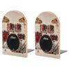 Drum Set-Standard Wood Book Ends Heavy Weighted Bookends