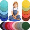 Drydiet 20 Pcs Kids Mats 18 Inch Crazy Round Carpet Seats for Child Colorful Classroom Circle Soft Warm Floor Rug Rainbow Cushions for School Family Daycare Group Activity Learning Marker Play Area