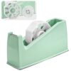 Dual Core 2-in-1 Weighted Office Tape Dispenser, Fits 3" & 1" Cores, Green