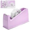 Dual Core 2-in-1 Weighted Office Tape Dispenser, Fits 3" & 1" Cores, Purple