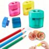 Dual Hole Pencil Sharpener 4 Pcs Handheld Makeup Lip Liner Tool，A3