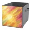 DuduYH Fluid Brushstroke Yellow Orange Cube Storage Bins Storage Cubes Foldable Decorative Fabric Storage Baskets Home Organizers with Handles for Shelves,Closet, 10.6 X 10.6 Inch