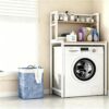 DukyMot 2-Tier Laundry Room Storage Shelf Over Washer Dryer, Bathroom Rack