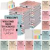 Dunzoom 100 Pcs Welcome Back to School Gifts Bulk Spiral Notebooks Pens