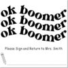 Duo Hand Ok Boomer Retro Teacher Stamp