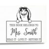 Duo Hand Peeking Collies This Book Belongs to Stamp
