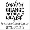 Duo Hand Teachers Rock The World Library Stamp