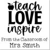 Duo Hand Teach Love Inspire Book Label Classroom Stamp