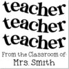 Duo Hand Triple Teacher Typography Book Stamp