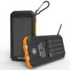 Durecopow Solar Charger Power Bank 20,000mAh, Portable Charger, 4 Cables 3 Ports Fast Charging External Battery Pack with USB C for Cell Phones, Solar Panel Charger with Dual Flashlight for Camping