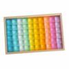 DuskHaven Acrylic Block Learning Rainbow Building Cube Stacking Educational Toy Creative Construction Early Skill Development Sensory Exploration Hand-Eye, 60 PC High Transp B