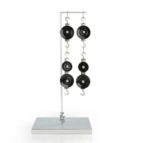 DuskHaven Physics Experiment Pulley Kit Pulley Set Demonstration Apparatus Mechanical Force Measurement Teaching Tool Vertical Stand Base Suitable for School Labs Curriculum Support Student Practice