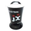 Dustbin Trash Can with Lid Bathroom Bedroom Waste Basket Round Waste Bin Black Plastic Garbage Bin for Home Office Foot Pedal Step Trash Can In-band Barrel Trash Can (Size : 15L) (15L)