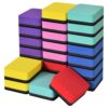 Dyshri Dry Erase Erasers, 24-Pack Magnetic Mini Whiteboard Erasers for Kids & Students - Square, 6 Colors