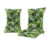 DYTXIII Set of 2 Rocking Chair Cushions for Outdoor/Indoor Use,Water Resistant Tufted High Back Chair Pads for Patio,Porch,Balcony Rocker and Adirondack Furniture - Jungle Leaves