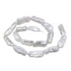 DYYMQGO Natural Cultured Freshwater Baroque Pearl Beads Strand, White Iridescent Freeform Stick Pearl Loose Beads with Hole for DIY Jewelry Making, Statement Necklace, Bracelet & Craft Supplies