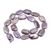 DYYMQGO Natural Cultured Freshwater Keshi Baroque Pearls Loose Beads Strand, Iridescent Purple Flat Rectangle Pearl Beads with Hole for DIY Jewelry Making, Necklace, Bracelet & Craft Supplies