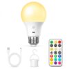 E26 Battery Operated Light Bulb with Remote & Touch, A19, 2600mAh, 1 Pack