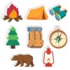 Eaasty 24 Pcs 720 Sheets Camping Sticky Notes 8 Shaped Camper Party Adventure Memo Pads for Teacher Student Supplies Outdoor Office Desk Camper Party Favors Supplies Refrigerator Decor