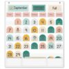 Eamay Boho Calendar Pocket Chart with 90 Cards for Kids Learning,Classroom and Home School Décor,White