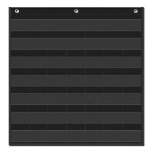 EAMAY Classroom Monthly Calendar Pocket Chart for 2.75 * 2.75 Cards,Homeschool Supplies and Classroom Must Haves! Only Chart(Black)