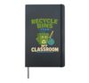 Earth Day Reduce Reuse Recycle Teacher Gift Hardcover Journal, Black