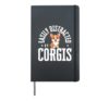 Easily Distracted By Corgis Hardcover Journal, Black